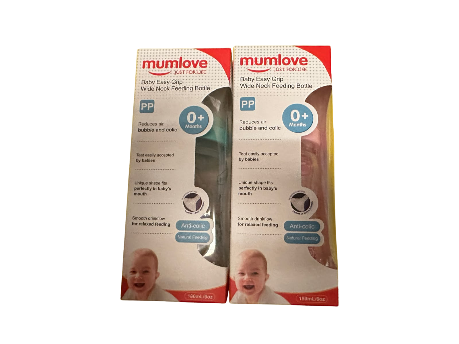 Baby Easy Grip Wide Neck Feeding Bottle 180ml