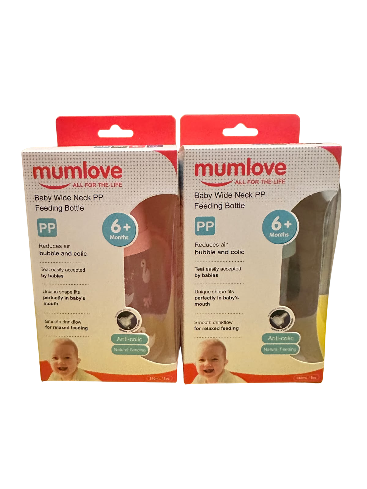Baby Wide Neck PP Feeding Bottle 240ml