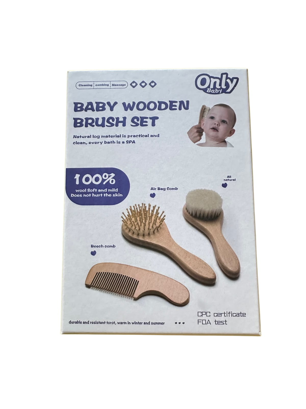 Only Baby Wooden Brush Set