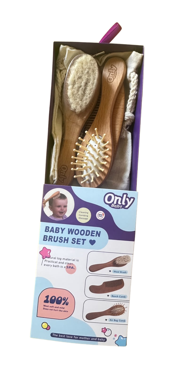 Baby Wooden Brush Set
